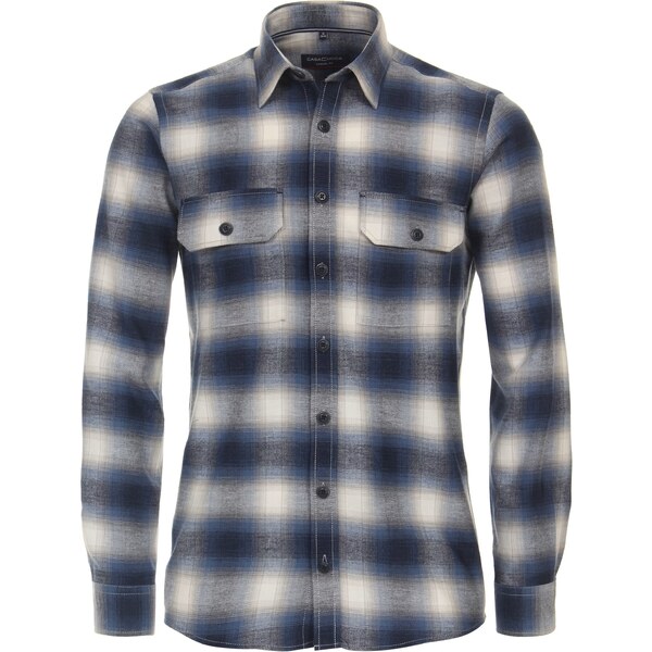 Pánska flanelová modrá košeľa CASA MODA casual fit 50776777