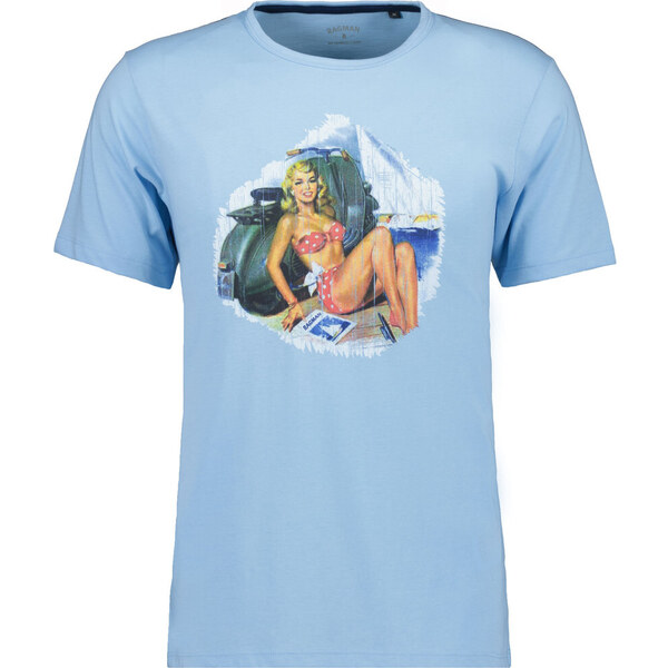 Pánske belasé tričko s potlačou RAGMAN 50776848