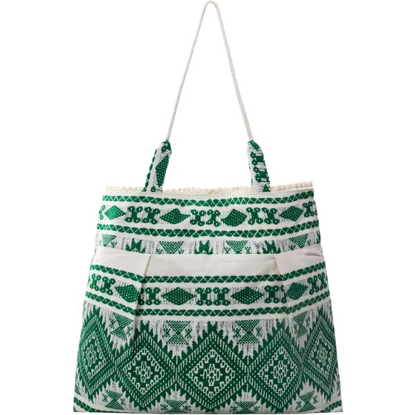 IZIA Kabelka zelená / prírodná biela 54256319