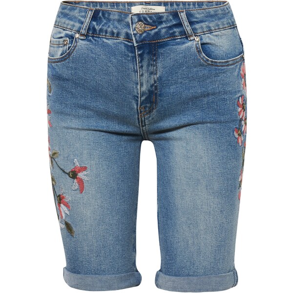 KOROSHI Džínsy modrá denim / tmavozelená / fuksia / biela 54301252