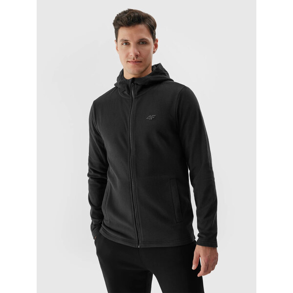 Mens Regular Hooded Fleece 4F - Black 50822489