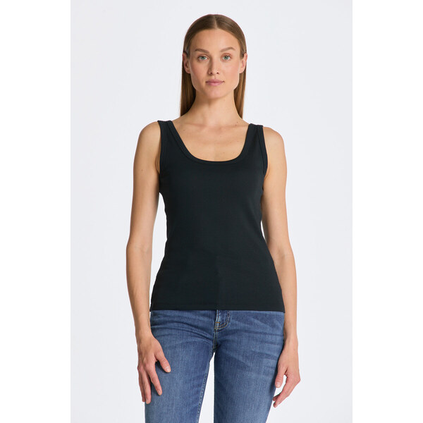 TOP GANT SLIM RIBBED TANK TOP BLACK 50828309