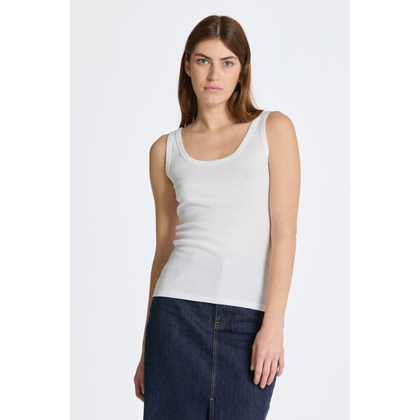 TOP GANT SLIM RIBBED TANK TOP WHITE 50828310