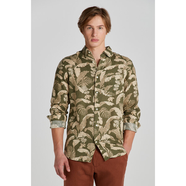 KOŠEĽA GANT REG LINEN PRINT SHIRT JUNIPER GREEN 50828373
