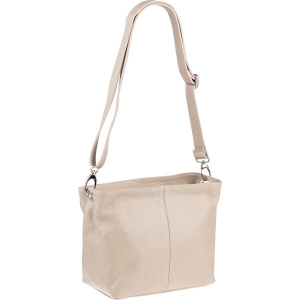 Hnedá kožená talianska crossbody kabelka Batilda Cappuccino 50838933