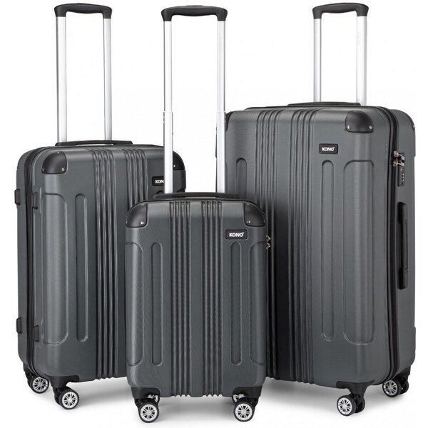 KONO Rodinný set cestovných kufrov - stripe verzia 2, sivý 54769531