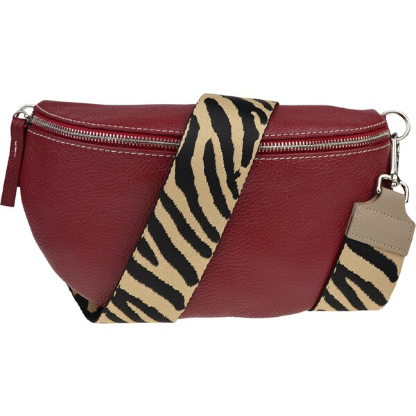 Červená kožená talianska crossbody kabelka Reni Grande Rubino s 50877215