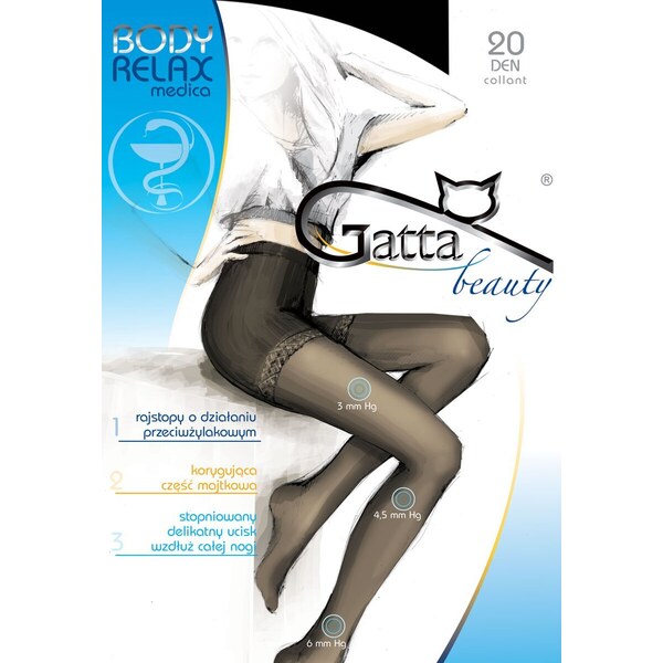 Gatta Kompresné pančuchy Body Relaxmedica 20 DEN-s, Farba béžová 37650011