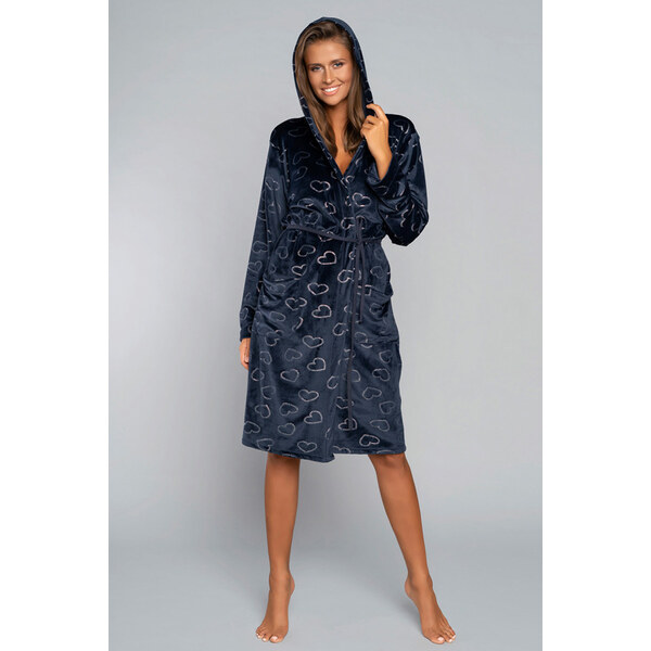 Italian Fashion Dámsky župan so srdiečkami s kapucňou Elixir 50887958