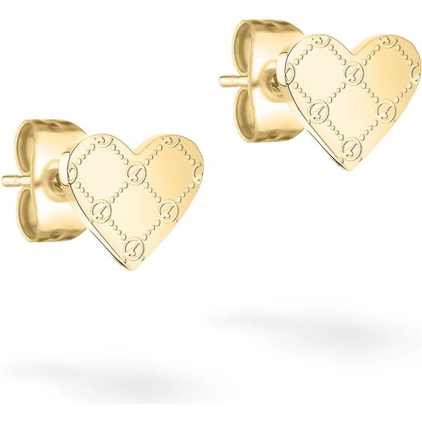 Tamaris Srdiečkové pozlátené náušnice z ocele Logomania Heart TJ-0532 66581972