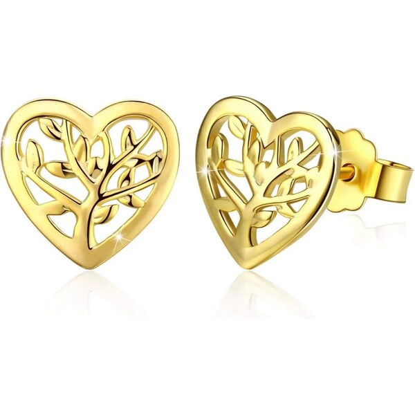 Olivie Strieborné náušnice STROM ŽIVOTA V SRDCI 8487 50906344