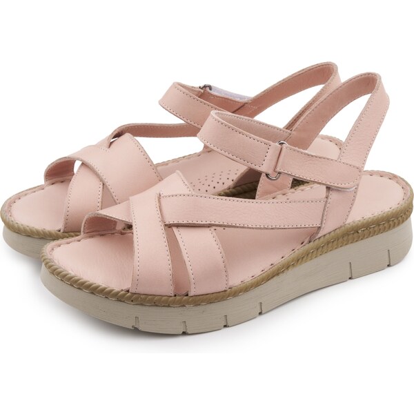 Vlnka Dámske kožené sandále Apolena ružová veľkosti obuvi - dospelí 38 52518706