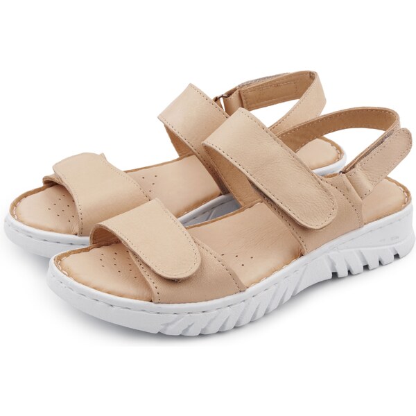 Vlnka Dámske kožené sandále Viktorie béžová veľkosti obuvi - dospelí 52495851