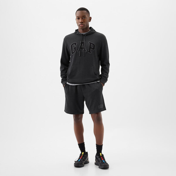 Šortky GAP French Terry Logo Shorts B85 Charcoal Heather Grey M 50920851