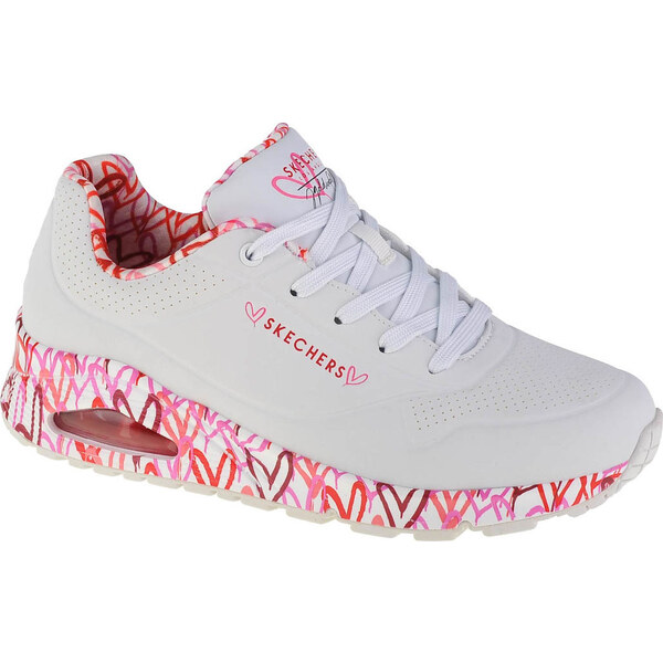 Biele dámske tenisky Skechers Uno - Loving Love 155506-WRPK 52671545