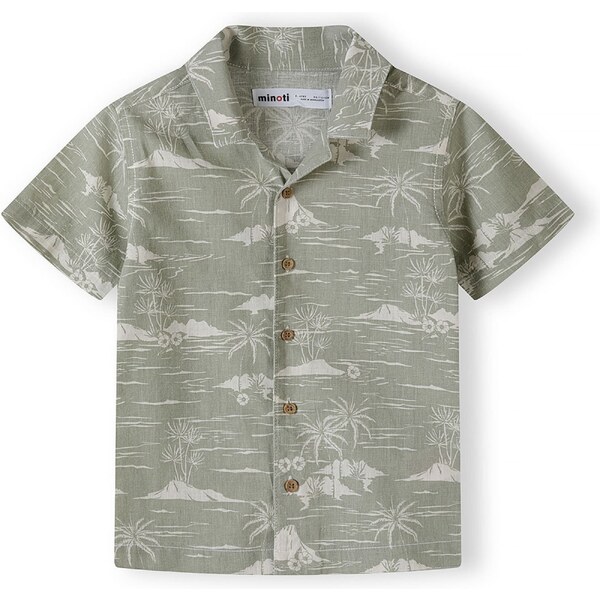 MINOTI Košeľa svetlosivá / zelená 54342977