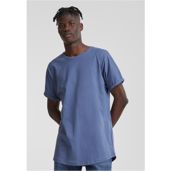 Urban Classics Mens Long Shaped Turnup Tee T-Shirt - Blue 57753826