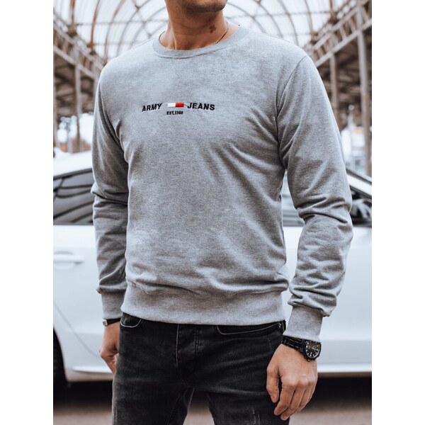 Dstreet Atraktívna šedá mikina s nápisom 51027553