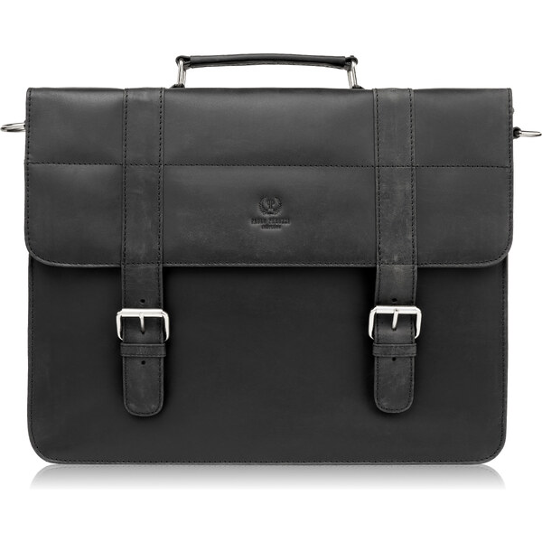 PAOLO PERUZZI Pánska kožená taška Vintage T-99-HBL | čierna T-99-HBL 51029632