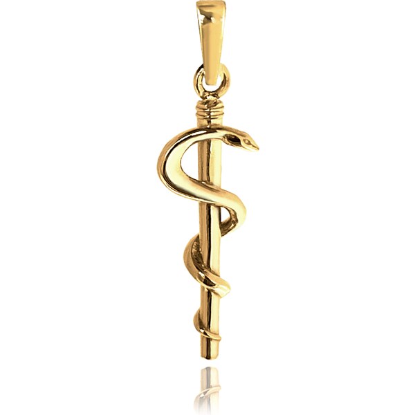 OLIVIE MINET Zlatý přívěs Aeskulapova hůl Au 585/1000 66723829