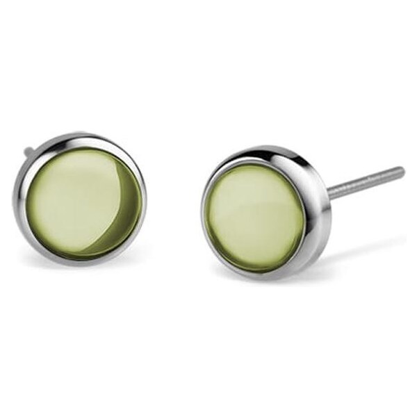 Bering Krásne oceľové náušnice so zelenými kryštálmi Arctic Symphony 66578450