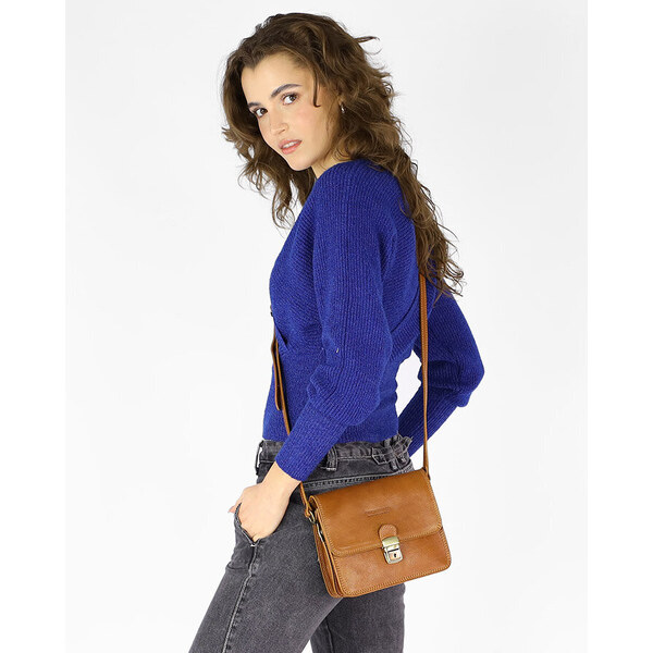 MARCO MAZZINI Florence bag prémiová štvorcová kožená taška | camel 50429729