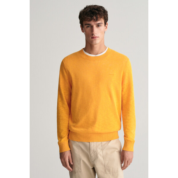 SVETER GANT COTTON LINEN C-NECK MEDAL YELLOW 49374965