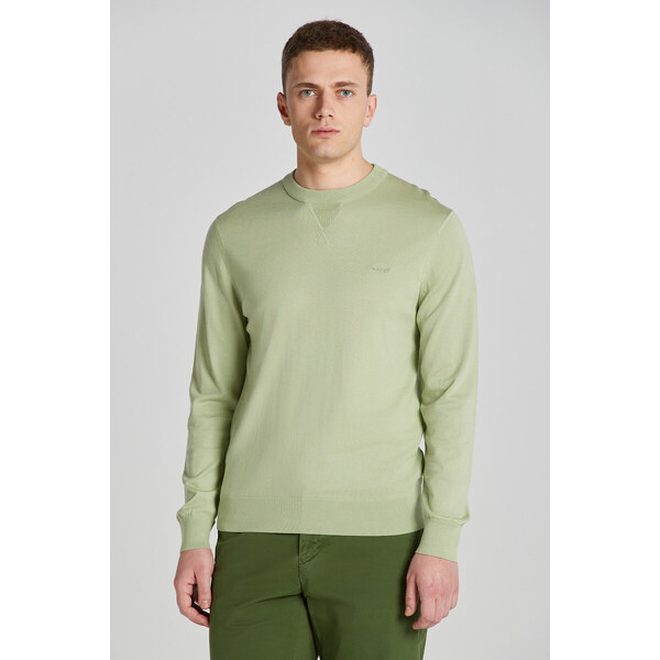 SVETER GANT FINE COTTON C-NECK MILKY MATCHA 49844637