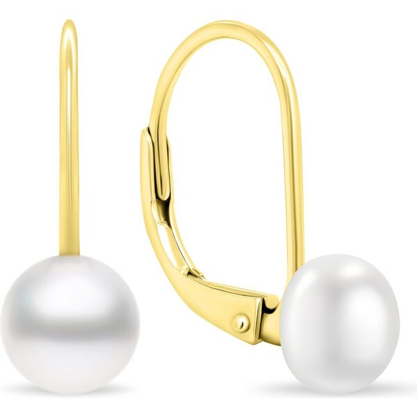 Brilio Silver Jemné pozlátené náušnice s pravými perlami EA409Y/410 66579917