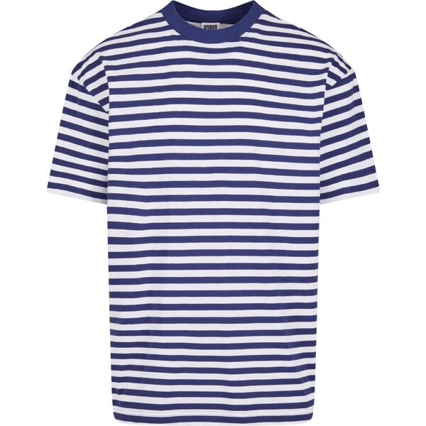 Urban Classics Mens T-shirt Regular Stripe - white/dark blue 64641534