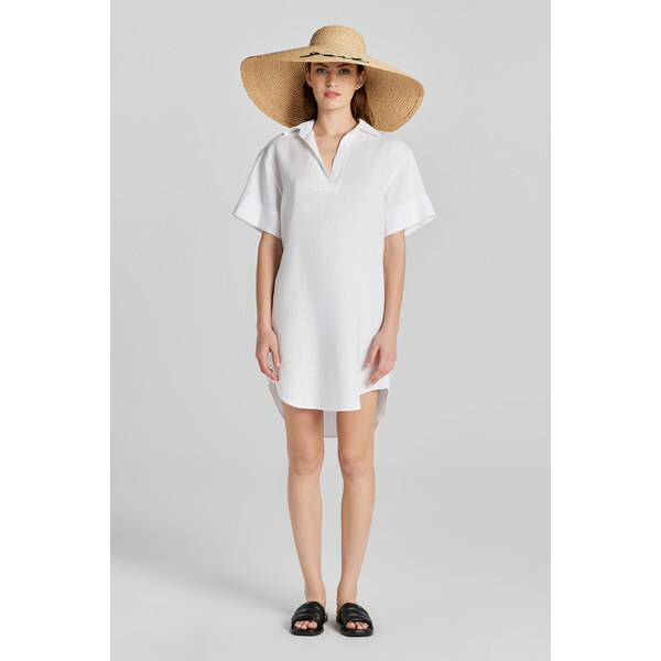 ŠATY GANT REL SS LINEN CAFTAN WHITE 51108360