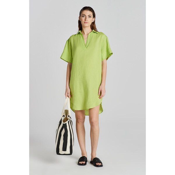 ŠATY GANT REL SS LINEN CAFTAN MATCHA GREEN 51108361