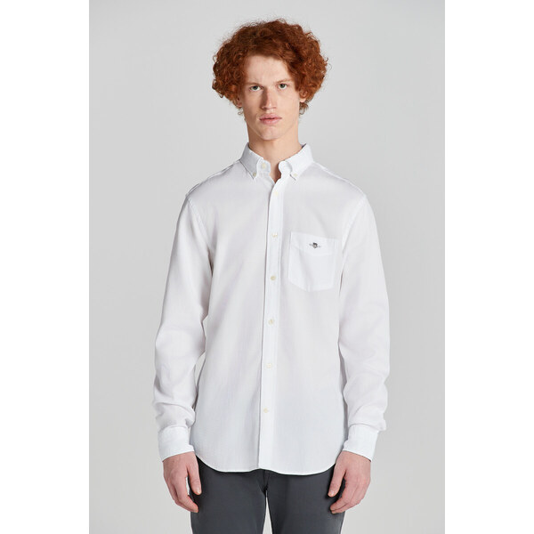 KOŠEĽA GANT REG HONEYCOMB TEXTURE SHIRT WHITE 51108370