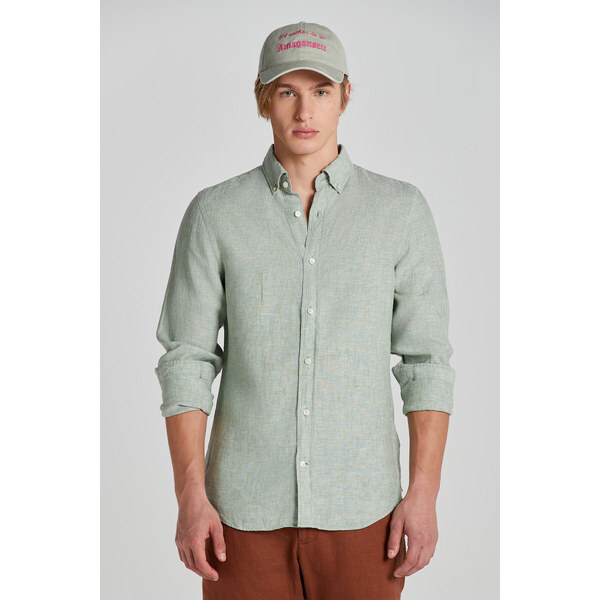 KOŠEĽA GANT SLIM LINEN SHIRT KALAMATA GREEN 51108385
