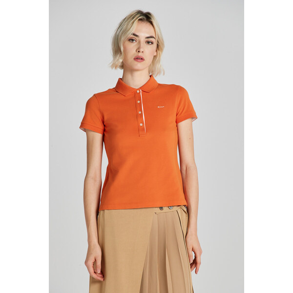 POLOKOŠEĽA GANT CONTRAST COLLAR SS PIQUE POLO PUMPKIN ORANGE 51108396