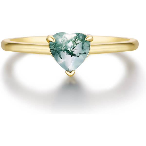 Olivie Strieborný prsteň MACHOVÝ ACHÁT GOLD 8517 51130678