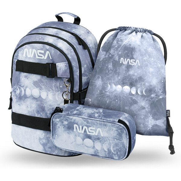 BAAGL 3 SET Skate NASA Grey: batoh, penál, sáček 63410022