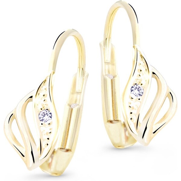 Cutie Jewellery Luxusné náušnice zo žltého zlata s trblietavými 66586360