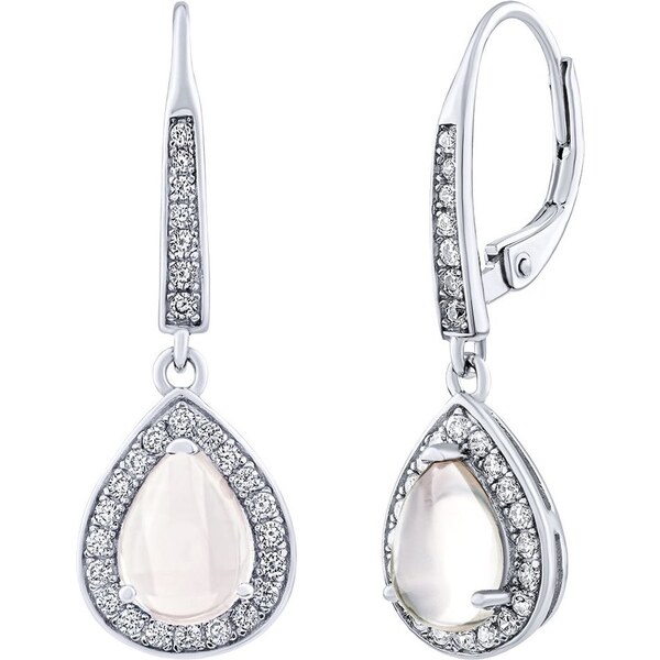 Silvego Strieborné náušnice BRISA s pravým Ruženínom a Brilliance 66591735