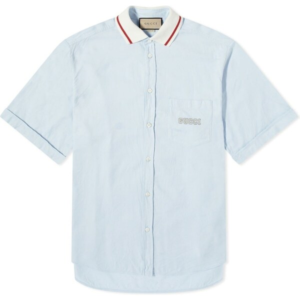 GUCCI Embroidered Baby Blue košeľa 51135347