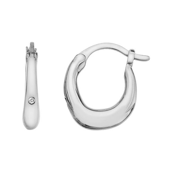 Hot Diamonds Strieborné náušnice s diamantmi Huggies DE693 66580012