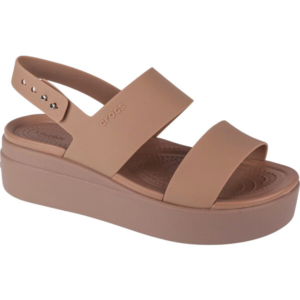 Béžové sandále na platforme Crocs Brooklyn Low Wedge 206453-2EL 52672067