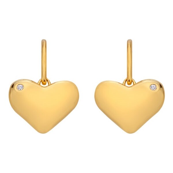 Hot Diamonds Pozlátené visiace náušnice s pravými diamantmi Jac Jossa 66581877