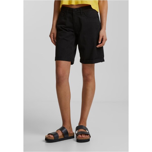 Urban Classics Womens Organic Cotton Bermuda Shorts - Black 50995597