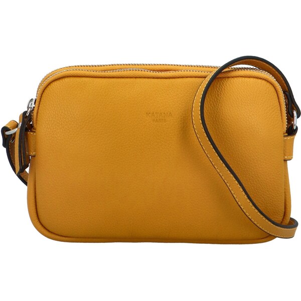 Dámska kožená crossbody kabelka žltá - Katana Prina žltá 51244338
