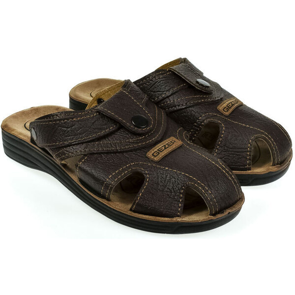 JOHN-C Pánske hnedé šľapky PETER 51218100