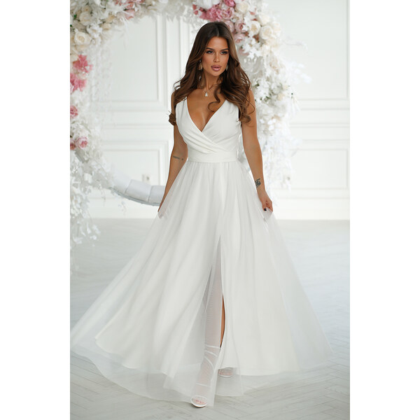 Glara Dlhé šaty s tylovou sukňou 51223706