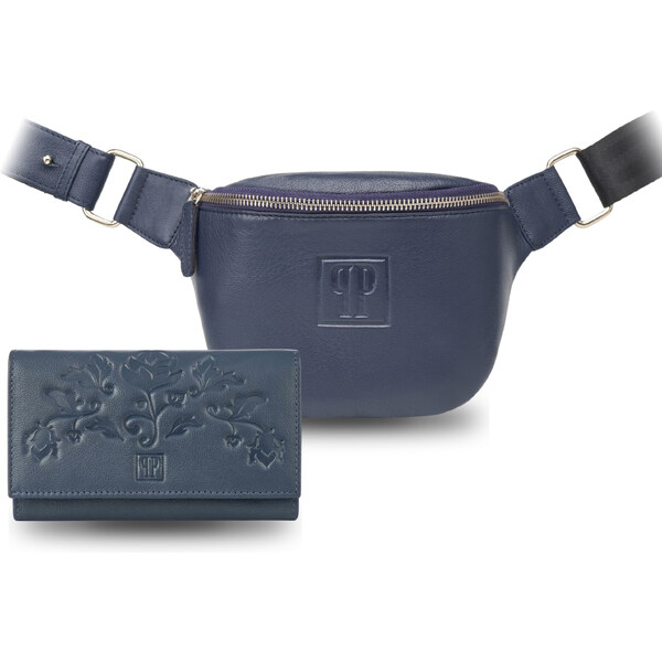 Paolo Peruzzi Dámska kožená ľadvinka a peňaženka ZUP-105-DB | 51237639