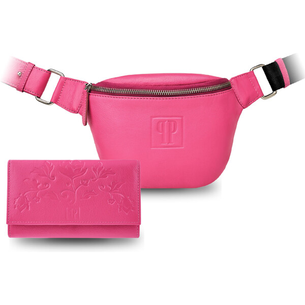 Paolo Peruzzi Dámska kožená ľadvinka a peňaženka ZUP-105-PI | ružová 51237641