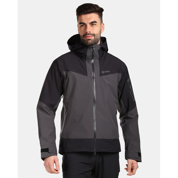 Pánska hardshellová nepremokavá bunda Kilpi MAMBA-M tmavo šedá 51274473